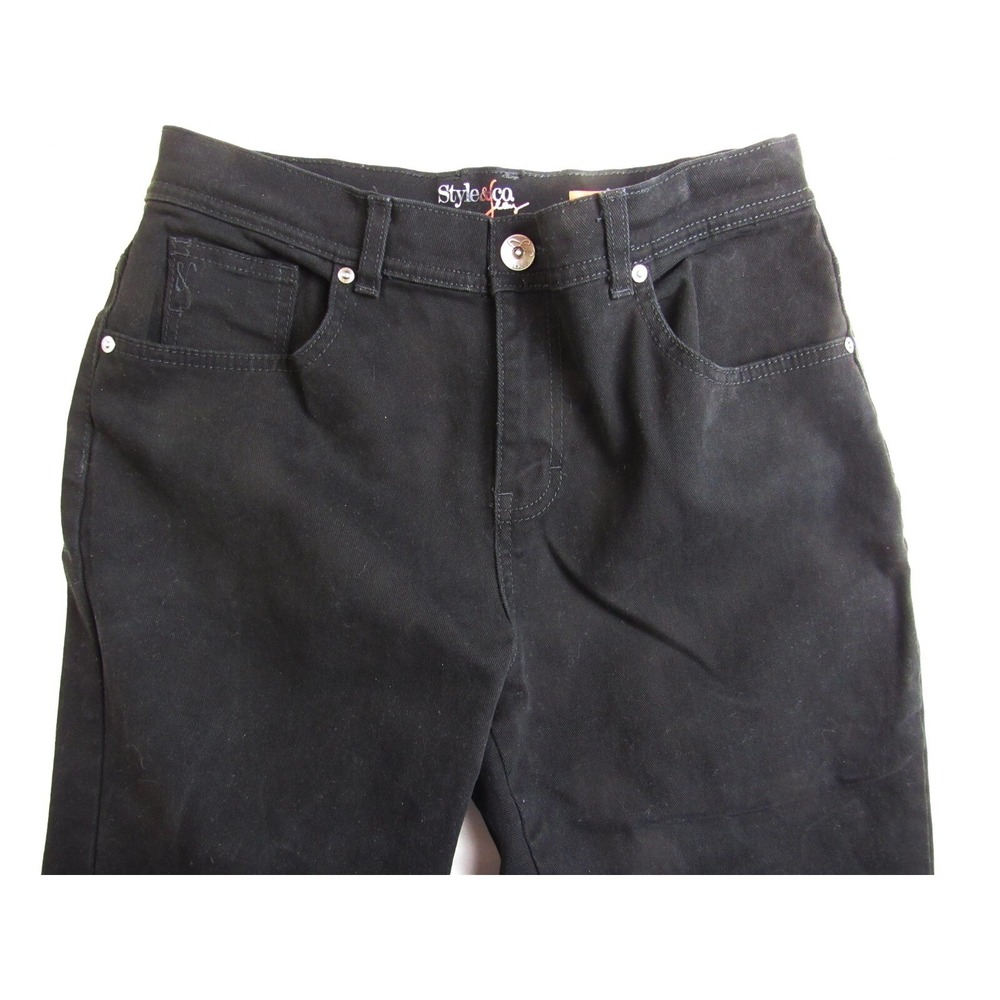 Style & Co Jeans Natural Fit Straight Leg Black Women's Size 8S - Picture 2 of 7